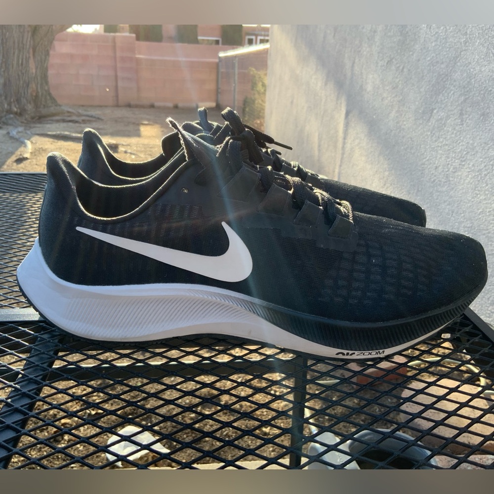 Nike Air.Zoom Pegasus Black Mesh Sneakers with White Swoosh